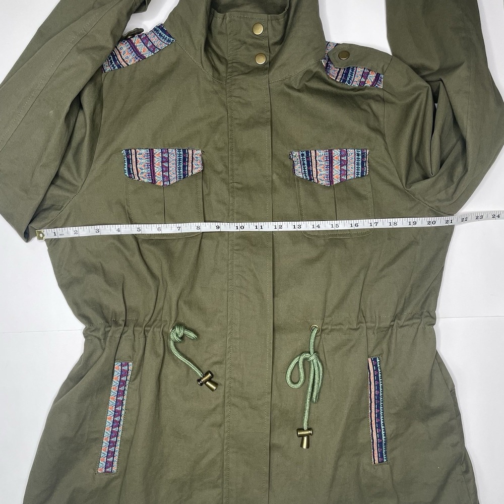 Crescent Anorak Jacket Military Cargo Jacket Olive Size L Embroidered Cotton NWT - Picture 11 of 13